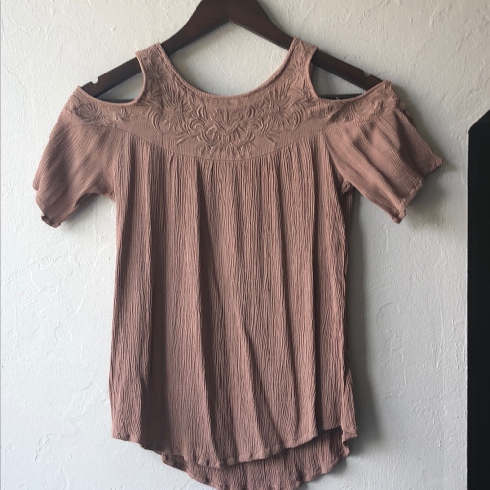 Light tan top.
